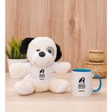 Hediye Dükkanı Kişiye Özel Herkes Delirdi Tasarım Esprili Mavi Kupa Bardak ve Peluş Köpek