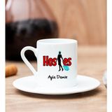 Hediye Dükkanı Kişiye Özel Hostes Beyaz Türk Kahvesi Fincanı
