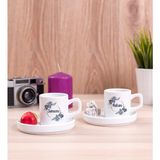 Hediye Dükkanı Kişiye Özel Isme Özel Çiçek Desenli Ikili Concept Türk Kahvesi Fincanı