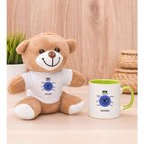 Hediye Dükkanı Kişiye Özel Kova Burcuna Hediye Yeşil Kupa Bardak ve Peluş Ayıcık