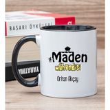 Hediye Dükkanı Kişiye Özel Maden Mühendisi Siyah Kupa Bardak