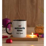 Hediye Dükkanı Kişiye Özel Matematik Mühendisi Ahşap Altlıklı Mumlu Siyah Kupa