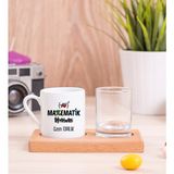 Hediye Dükkanı Kişiye Özel Matematik Öğretmeni Ahşap Sunumlu Türk Kahvesi Fincanı