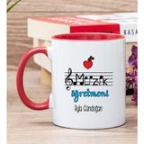 Hediye Dükkanı Kişiye Özel Müzik Öğretmeni Kırmızı Kupa