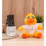 Hediye Dükkanı Kişiye Özel Papatya Tasarımlı isimli Siyah Kupa Bardak ve Peluş Civciv