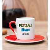 Hediye Dükkanı Kişiye Özel Peyzaj Mimarı Kırmızı Türk Kahvesi Fincanı