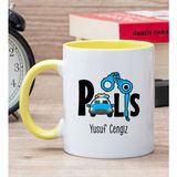 Hediye Dükkanı Kişiye Özel Polis Baskılı Sarı Kupa Bardak