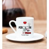 Hediye Dükkanı Kişiye Özel Psikolojik Danİşman Beyaz Türk Kahvesi Fincanı
