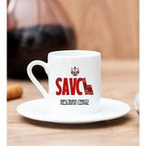 Hediye Dükkanı Kişiye Özel Savcı Beyaz Türk Kahvesi Fincanı