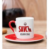 Hediye Dükkanı Kişiye Özel Savcı Kırmızı Türk Kahvesi Fincanı