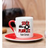 Hediye Dükkanı Kişiye Özel Şehir Plancısı Kırmızı Türk Kahvesi Fincanı
