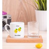 Hediye Dükkanı Kişiye Özel Sevimli Limonlar Ahşap Sunumlu Türk Kahvesi Fincanı