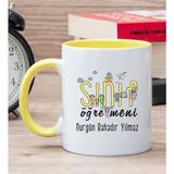 Hediye Dükkanı Kişiye Özel Sınıf Öğretmeni Sarı Kupa