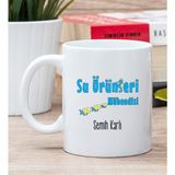 Hediye Dükkanı Kişiye Özel Su Ürünleri Mühendisi Beyaz Kupa Bardak