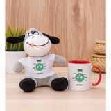 Hediye Dükkanı Kişiye Özel Terazi Burcuna Hediye Kırmızı Kupa Bardak ve Peluş Eşek