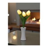HEDİYE FİKRİ Beyaz Lale Tasarımlı Dekoratif Led Işıklı Lamba 30 cm x 5,5 cm