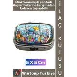 #Hediye Hediye Dekoratif Şık İstanbul Tema 2 Bölmeli Vitamin Hap Tablet İlaç Saklama Kutusu 5 X 5 Cm
