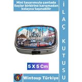 #Hediye Hediyelik Eşya Çok Şık İstanbul Temalı 2 Bölmeli Vitamin Tablet İlaç Saklama Kutusu 5 X 5 Cm