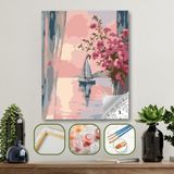Hediye Hobim Ahşap Çerçeveli Kasnaklı Tuval Seti 40X50 cm Fırça Boya Dahil Renkli Sanat Malzemeleri