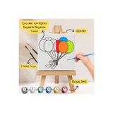 hediye hobim Çocuklar İçin Eğitici Sayılarla Boyama Seti Balon–20x20 Tuval,Şövale,Boya&Fırça ,Sanat ve Zeka