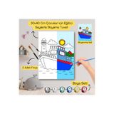 hediye hobim Çocuklar İçin Eğitici Sayılarla Boyama Seti Gemi–30x40 Tuval,Boya&Fırça ,Sanat ve Zeka