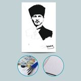 Hediye Hobim Sayılarla Boyama Seti Tuval Kağıdında Atatürk