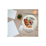 Hediye Kapımda Kişiye Özel Kelebek Temalı Kendini Özgür Bırak Yazılı Mouse Pad Bilek Destekli