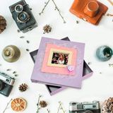 Hediye Kesesi 10X15 Lila Fotoğraf Albümü 120 Fotolu Özel Kutulu - Renkli - 30 cm