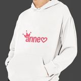 Hediye Kesesi Anneler Günü "annem" Baskılı Cepli, Kapşonlu Beyaz Unisex Sweatshirt HK2625 - 3