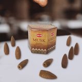 Hediye Kesesi Misk (Musk) Geri Akış Şelale 40'lı Tütsü Mumu - Renkli