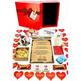 Hediye Kombini Kırmızı Kutuda Red Love Sevgiliye Doğum Günü Yıldönümü Ara Hediye Kombini