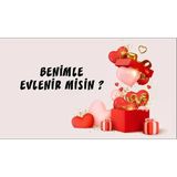 Hediye Kutusu Benimle Evlenirmisin Afişi 200X100