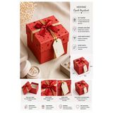 Hediye Kutusu Kırmızı Kare 1 Adet K-8757 Küçük Boş Hediye Kutusu Sevgiliye Özel Kurdelalı Kutu Karton Kutu 9X9cm