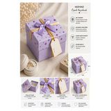 Hediye Kutusu Lila Kare 1 Adet K-8757 Küçük Boş Hediye Kutusu Sevgiliye Özel Kurdelalı Kutu Karton Kutu 9X9cm