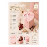 Hediye Kutusu Orta Boy Pembe Kalpli 1 Paket K-8634 Boş Hediye Kutusu Sevgiliye Özel Kurdelalı Kutu Karton Kutu Hatıra