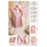 Hediye Kutusu Pembe Kare 1 Adet K-8757 Küçük Boş Hediye Kutusu Sevgiliye Özel Kurdelalı Kutu Karton Kutu 9X9cm
