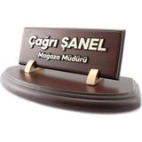 Hediye Marketi17 Yarım Oval Ahşap Masa Isimliği