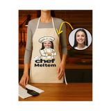 Hediye Molası Kişiye Özel Karikatür Fotoğraflı ve İsimli Mutfak Önlüğü Chef Tasarımlı 2
