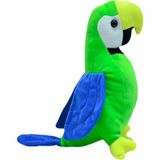 Hediye Nest Peluş Oyuncak Papağan- Yeşil 35 cm - 09-Yeşil