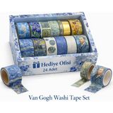 Hediye Ofisi 24’lü Vintage Washi Bant Seti | Bullet Journal & Scrapbook - Van Gogh