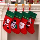 Hediye Ofisi 4 Paket Şenlik Noel Çorapları, Tatil Asılı Süslemeleri, Kumaş Noel Baba ve Kardan Adam Tasarımı, Tüy Yok, Noel Şöminesi Aksesuarları