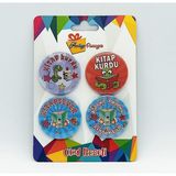 Hediye Panayırı Okuma Rozeti 4’lü Set | Kitap Kurdu & Şampiyon | 44 mm Metal – Yerli Üretim Set 6
