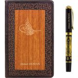 Hediye Rengi 71434 İsme Özel Tuğra Temalı Premium Küçük Boy Kalem ve Defter Seti