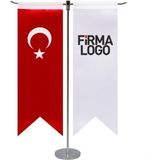 Hediye Rengi Firmaya Özel Logolu T Kırlangıç Masa Üstü Bayrak