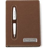 Hediye Rengi İsme Özel Kumaş Desenli Tükenmez Kalem ve Defter Seti