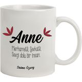 Hediye Rengi Isme Özel Kupa Bardak - Anne - Beyaz