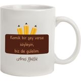 Hediye Rengi Isme Özel Kupa Bardak - Yazı Notlu