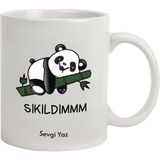 Hediye Rengi Isme Özel sıkılan Panda temalı kupa Bardak - Beyaz