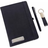 Hediye Rengi İsme Özel Siyah Defter Anahtarlık ve Kalem Özel Tasarım Kutulu​ Hediye Seti