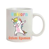Hediye Rengi İsme Özel Unicorn Temalı Kupa Bardak